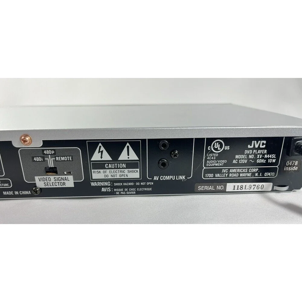 JVC XV-N44SL Silver DVD Player No Remote Tested Working